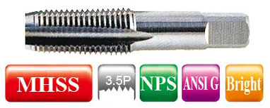 MHSS NPS Straight Thread Pipe Tap  